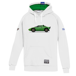Bluza z kapturem Sparco Lancia HF Gr 4 biała