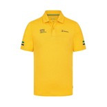 Koszulka polo męska Stripe żółta Ayrton Senna F1 2024