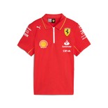 Koszulka polo dziecięca czerwona Team Ferrari F1 2024