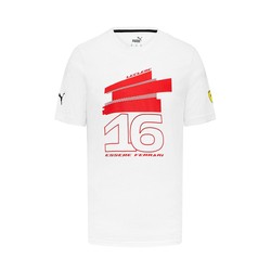 Koszulka T-shirt męska Leclerc Driver white Ferrari F1 