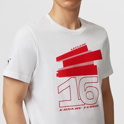 Koszulka T-shirt męska Leclerc Driver white Ferrari F1 