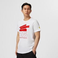 Koszulka T-shirt męska Leclerc Driver white Ferrari F1 