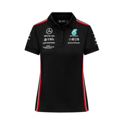 Koszulka polo damska Team Black Mercedes AMG F1 