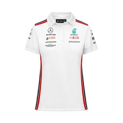 Koszulka polo damska Team biała Mercedes AMG F1 