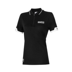 Koszulka polo damska ZIP MY24 Sparco czarna