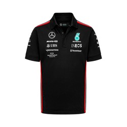 Koszulka polo męska Team Black Mercedes AMG F1 