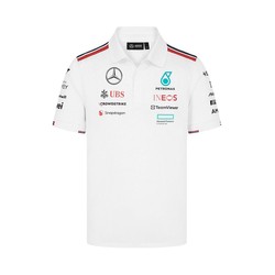 Koszulka polo męska Team White Mercedes AMG F1 2024