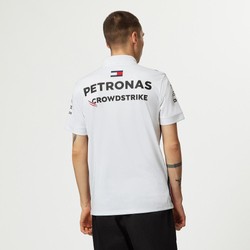 Koszulka polo męska Team biała Mercedes AMG F1 