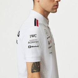 Koszulka polo męska Team biała Mercedes AMG F1 