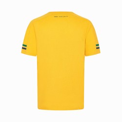 Koszulka t-shirt męska Stripe żółta Ayrton Senna F1 2024