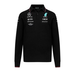 Sweterek polo męska LS Team Black Mercedes AMG F1 