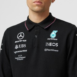 Sweterek polo męska LS Team Black Mercedes AMG F1 